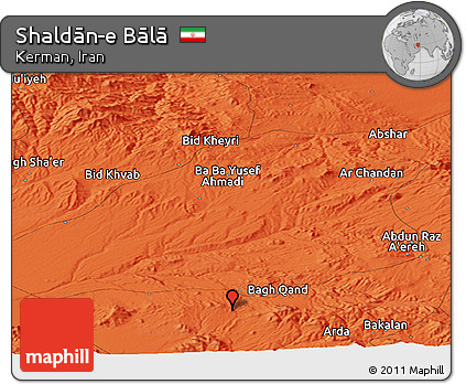 Political Panoramic Map of Shaldān-e Bālā