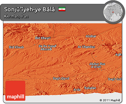 Political Panoramic Map of Sonjū'īyeh-ye Bālā