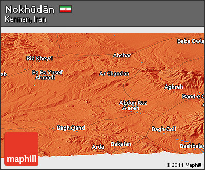Political Panoramic Map of Nokhūdān