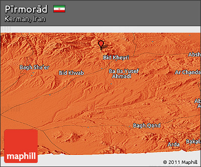 Political Panoramic Map of Pīrmorād