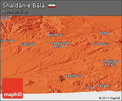 Political Panoramic Map of Shaldān-e Bālā