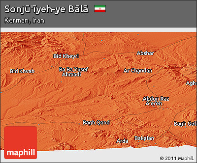 Political Panoramic Map of Sonjū'īyeh-ye Bālā