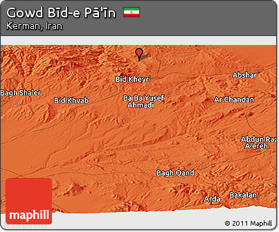 Political Panoramic Map of Gowd Bīd-e Pā'īn