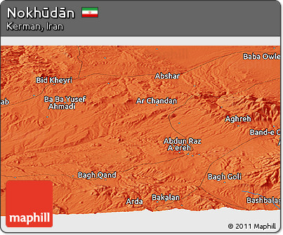 Political Panoramic Map of Nokhūdān