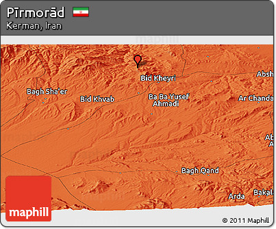 Political Panoramic Map of Pīrmorād