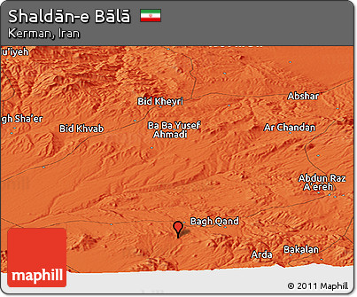 Political Panoramic Map of Shaldān-e Bālā
