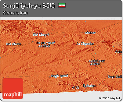 Political Panoramic Map of Sonjū'īyeh-ye Bālā