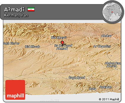 Satellite Panoramic Map of Aḩmadī