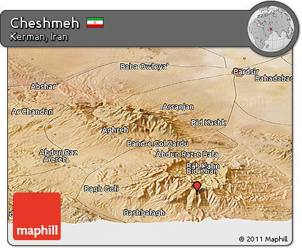 Satellite Panoramic Map of Cheshmeh