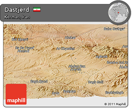 Satellite Panoramic Map of Dastjerd