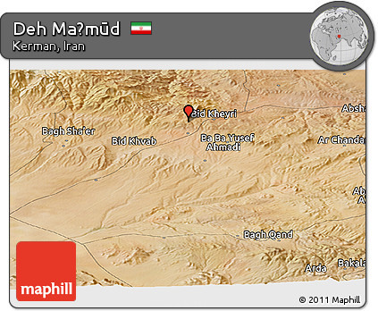 Satellite Panoramic Map of Deh Maḩmūd