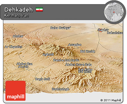 Satellite Panoramic Map of Dehkadeh