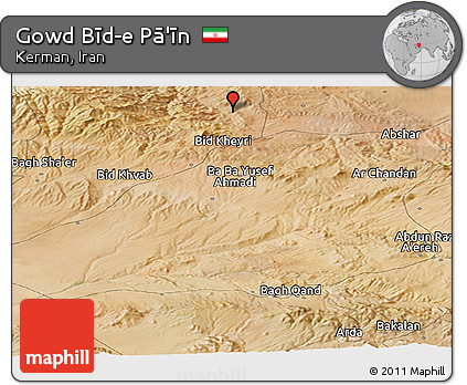 Satellite Panoramic Map of Gowd Bīd-e Pā'īn