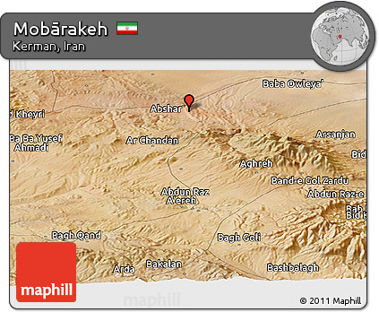 Satellite Panoramic Map of Mobārakeh
