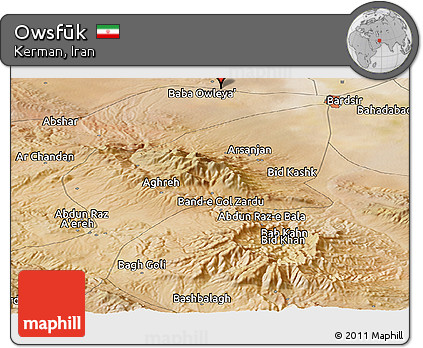 Satellite Panoramic Map of Owsfūk