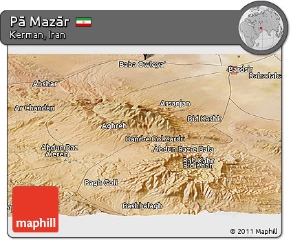 Satellite Panoramic Map of Pā Mazār