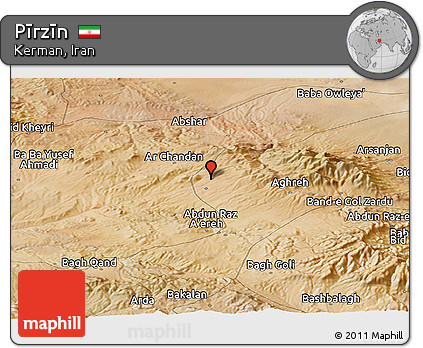 Satellite Panoramic Map of Pīrzīn
