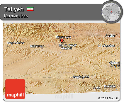 Satellite Panoramic Map of Takyeh