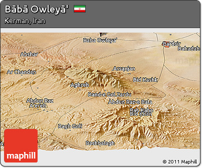 Satellite Panoramic Map of Bābā Owleyā'