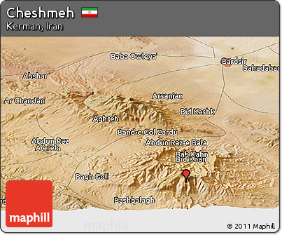 Satellite Panoramic Map of Cheshmeh