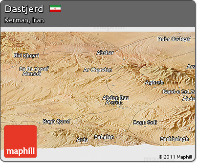 Satellite Panoramic Map of Dastjerd