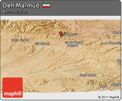Satellite Panoramic Map of Deh Maḩmūd
