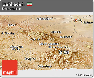 Satellite Panoramic Map of Dehkadeh