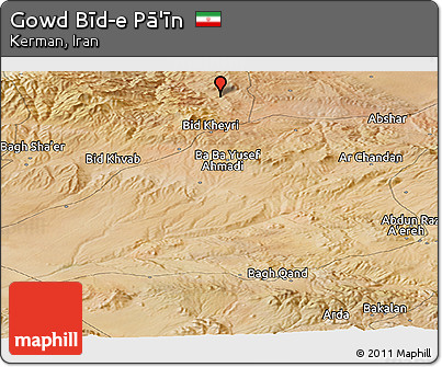 Satellite Panoramic Map of Gowd Bīd-e Pā'īn