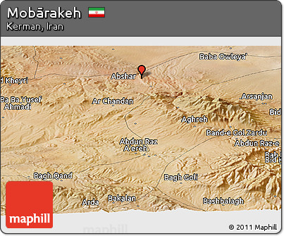 Satellite Panoramic Map of Mobārakeh