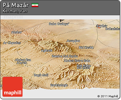 Satellite Panoramic Map of Pā Mazār
