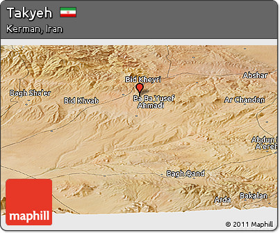 Satellite Panoramic Map of Takyeh