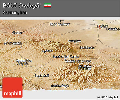 Satellite Panoramic Map of Bābā Owleyā'