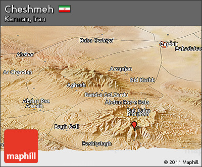 Satellite Panoramic Map of Cheshmeh