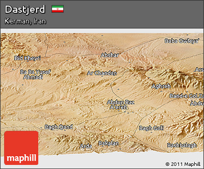 Satellite Panoramic Map of Dastjerd