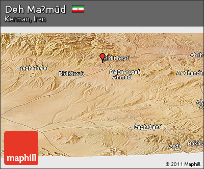 Satellite Panoramic Map of Deh Maḩmūd