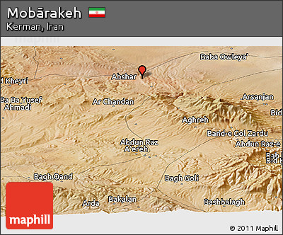 Satellite Panoramic Map of Mobārakeh