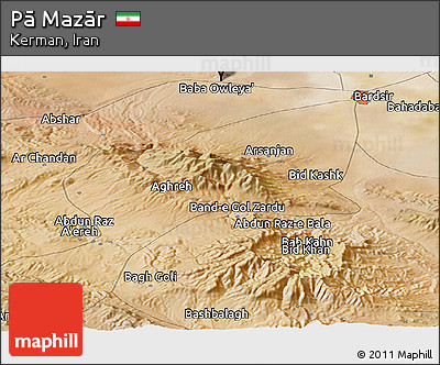 Satellite Panoramic Map of Pā Mazār