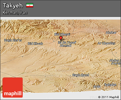 Satellite Panoramic Map of Takyeh