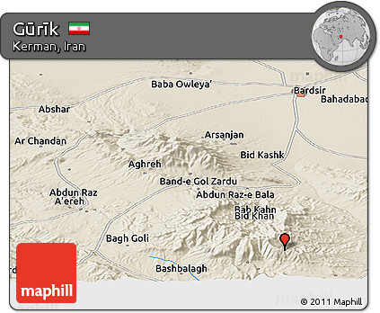 Shaded Relief Panoramic Map of Gūrīk