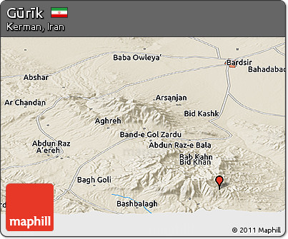 Shaded Relief Panoramic Map of Gūrīk