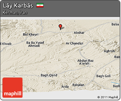 Shaded Relief Panoramic Map of Lāy Karbās