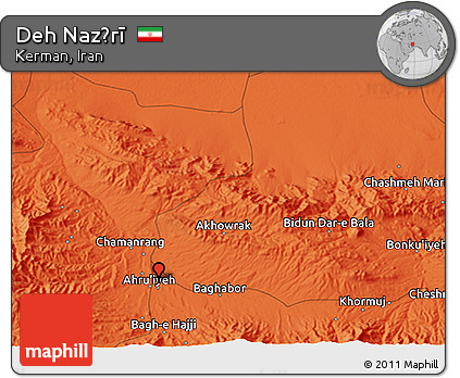 Political 3D Map of Deh Naz̄rī