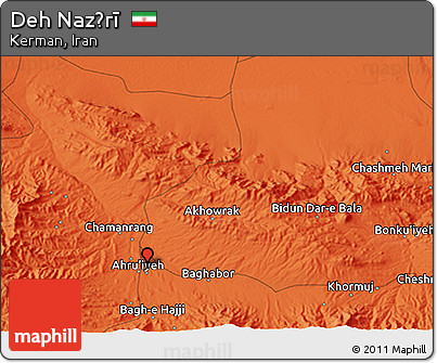 Political 3D Map of Deh Naz̄rī