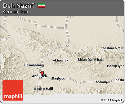 Shaded Relief 3D Map of Deh Naz̄rī