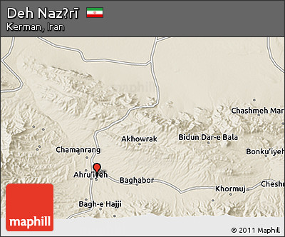 Shaded Relief 3D Map of Deh Naz̄rī