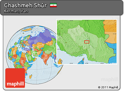 Political Location Map of Chashmeh Shūr