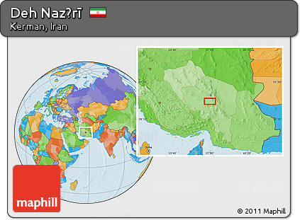 Political Location Map of Deh Naz̄rī