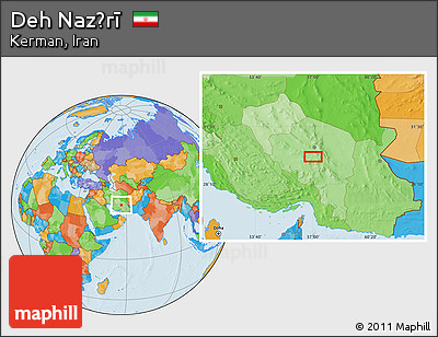 Political Location Map of Deh Naz̄rī