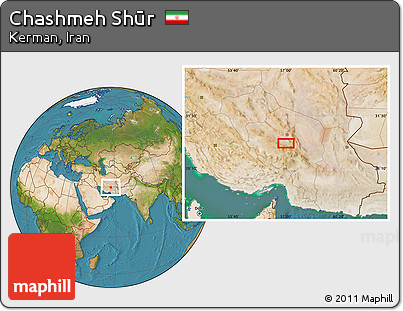 Satellite Location Map of Chashmeh Shūr