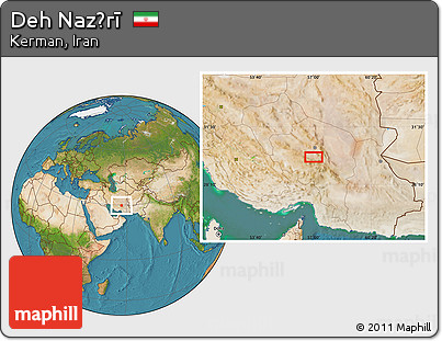 Satellite Location Map of Deh Naz̄rī